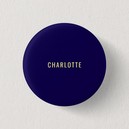 Minimalistischer Klassischer Professioneller Blaue Button (Vorderseite)