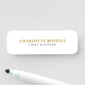Minimalistischer Klassischer Professioneller Goldf Namensschild (Beispiel)