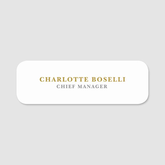Minimalistischer Klassischer Professioneller Goldf Namensschild (Vorderseite)