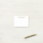 Minimalistischer Klassischer Professioneller Goldf Post-it Klebezettel (Auf Schreibtisch)