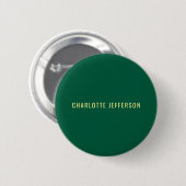 Minimalistischer Klassischer Professioneller Grün Button (Vorne & Hinten)