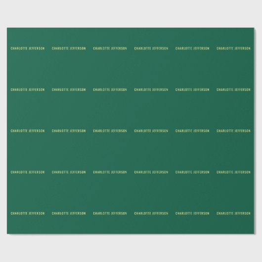 Minimalistischer Klassischer Professioneller Grün Geschenkpapier (Flach)