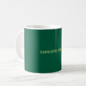 Minimalistischer Klassischer Professioneller Grün  Kaffeetasse (Vorderseite Links)