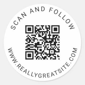Minimalistischer klassischer runder QR-Code-Aufkle Aufkleber