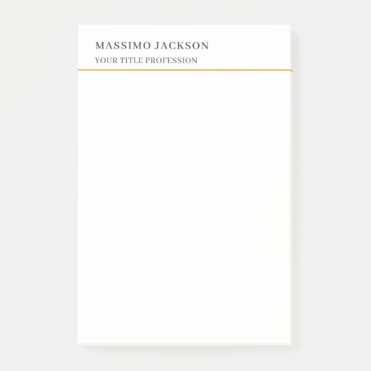 Minimalistischer klassischer, schlichter professio post-it klebezettel (Vorderseite)