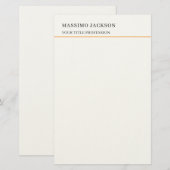 Minimalistischer klassischer schlichter profession briefpapier (Vorne/Hinten)