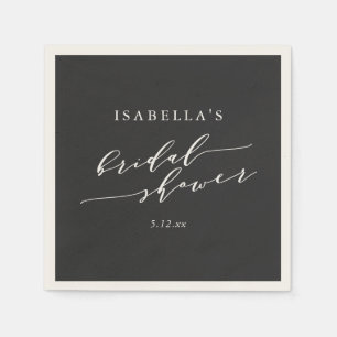 Minimalistischer klassischer schwarzer eleganter B Serviette