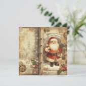 Minimalistischer klassischer Weihnachtsmann Feiertagskarte (Stehend Vorderseite)