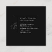 Minimalistischer Klavierlehrer Quadratische Visitenkarte (Rückseite)