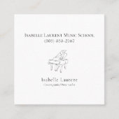 Minimalistischer Klavierlehrer Telefonnummerkarte (Vorderseite)