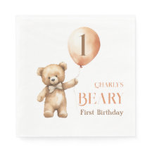 Minimalistischer kleiner Bär Beige Beary 1. Geburt