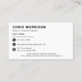 Minimalistischer Klempner Lizenznehmer Visitenkarte (Rückseite)