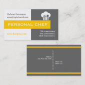 Minimalistischer Koch grau, weiß, gelb Visitenkarte (Vorne/Hinten)