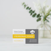 Minimalistischer Koch grau, weiß, gelb Visitenkarte (Stehend Vorderseite)