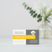 Minimalistischer Koch grau, weiß, gelb Visitenkarte (Stehend Vorderseite)