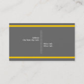 Minimalistischer Koch grau, weiß, gelb Visitenkarte (Rückseite)