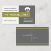 Minimalistischer Koch grau, weiß, olivgrün Visitenkarte (Vorne/Hinten)