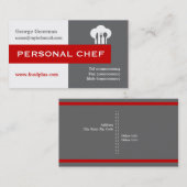 Minimalistischer Koch grau, weiß, rot Visitenkarte (Vorne/Hinten)