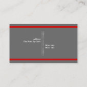 Minimalistischer Koch grau, weiß, rot Visitenkarte (Rückseite)