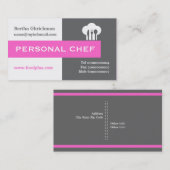 Minimalistischer Koch grau, weiß, scharf rosa Visitenkarte (Vorne/Hinten)