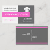 Minimalistischer Koch grau, weiß, scharf rosa Visitenkarte (Vorne/Hinten)