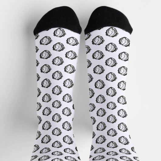Minimalistischer Kohl – Kühnes Vegetable-Design in Socken (Oben)
