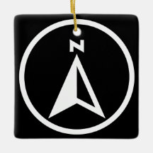 Minimalistischer Kompass Nord Arrow - Schwarz und