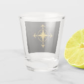 Minimalistischer Kompass Schnapsglas (Rückseite)