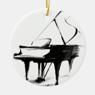 Minimalistischer Konzertskizzen-Musik Keramik Ornament