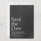 Minimalistischer Kopfbrett Save the Date Definitio (Vorderseite)