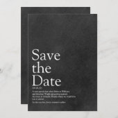 Minimalistischer Kopfbrett Save the Date Definitio (Vorne/Hinten)