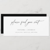 Minimalistischer Kopfkassenkarten für Hochzeitstis Einladung (Vorne/Hinten)