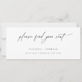 Minimalistischer Kopfkassenkarten für Hochzeitstis Einladung (Vorderseite)