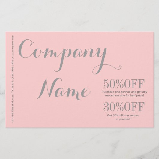 Minimalistischer Kosmetologe der Moderne, rosa Flyer (Vorne)