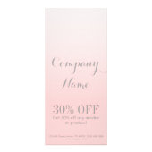 Minimalistischer Kosmetologe der Moderne, rosa Werbekarte (Vorne)