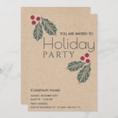 Minimalistischer Kraftseilbeere Einladung (Vorne/Hinten)