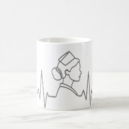 Minimalistischer Krankenpfleger-Linienkunst-Becher Kaffeetasse