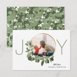 Minimalistischer Kranz Joy Weihnachts-Foto Karte