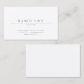 Minimalistischer kreativer Entwurfberuflicher Chic Visitenkarte (Vorne/Hinten)