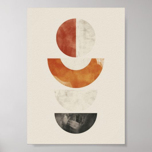Minimalistischer Kreis Abstrakt Boho Poster (Vorne)