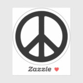 Minimalistischer Kreis für Schwarz-Weiß-Frieden Aufkleber (Blatt)