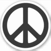 Minimalistischer Kreis für Schwarz-Weiß-Frieden Aufkleber (Vorderseite)