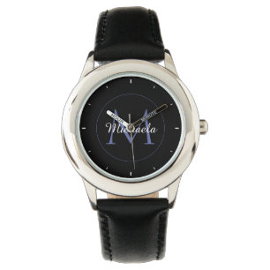 Minimalistischer Kreis moderner Monogramm-Anfangsn Armbanduhr