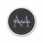 Minimalistischer Kreis moderner Monogramm-Anfangsn Aufkleber (Vorderseite)