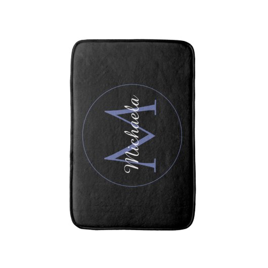 Minimalistischer Kreis moderner Monogramm-Anfangsn Badematte (Vorderseite Vertikal)