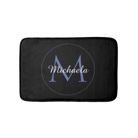 Minimalistischer Kreis moderner Monogramm-Anfangsn Badematte (Vorderseite)