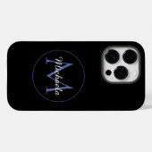 Minimalistischer Kreis moderner Monogramm-Anfangsn Case-Mate iPhone Hülle (Rückseite (Horizontal))