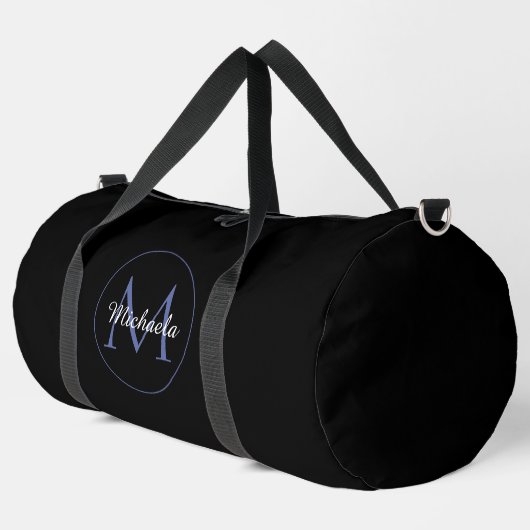 Minimalistischer Kreis moderner Monogramm-Anfangsn Duffle Bag (Linke Ecke)