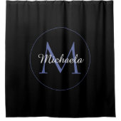 Minimalistischer Kreis moderner Monogramm-Anfangsn Duschvorhang (Vorderseite)