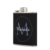 Minimalistischer Kreis moderner Monogramm-Anfangsn Flachmann (Links)